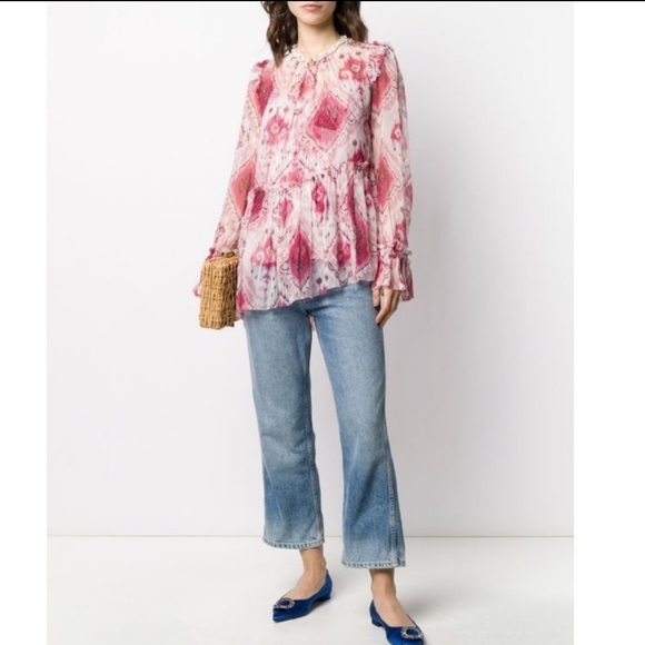 Zimmermann Wavelength Asymmetrical Blouse
